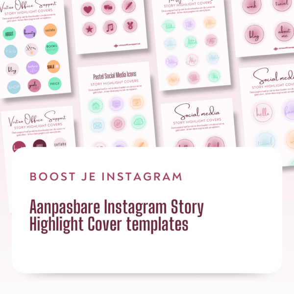 aanpasbare instagram story highlight covers