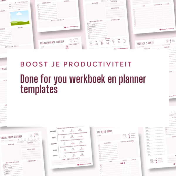 17 done for you werkboek en planner templates