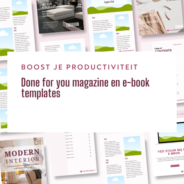 Done for you magazine en e-book templates